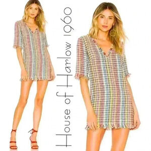 House of Harlow 1960 Woven "Parker" Cotton Mini Dress